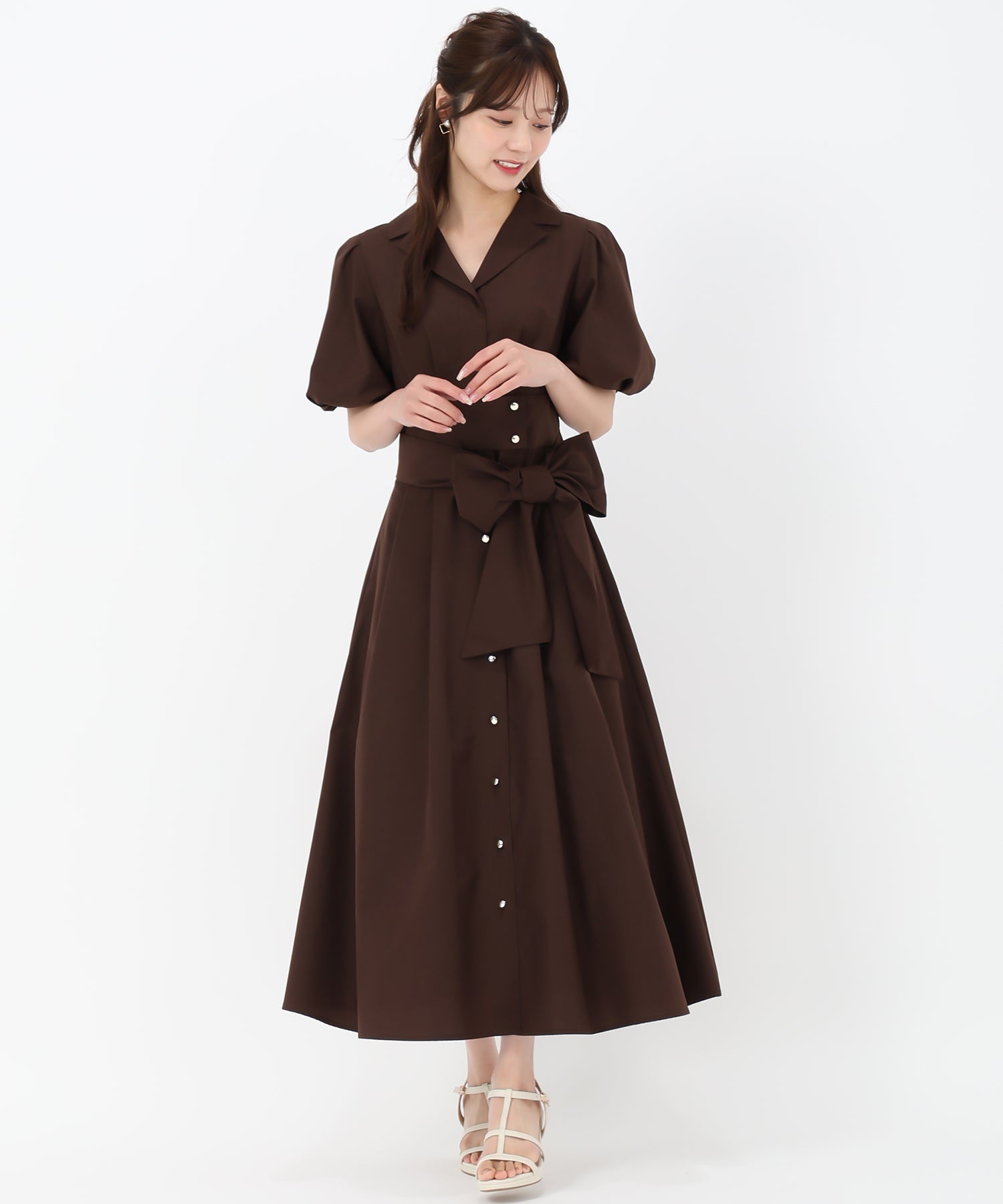 パフスリーブシャツワンピース/TT527402