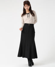 画像をギャラリービューアに読み込む, フリル袖配色リボンニット/MM548309
