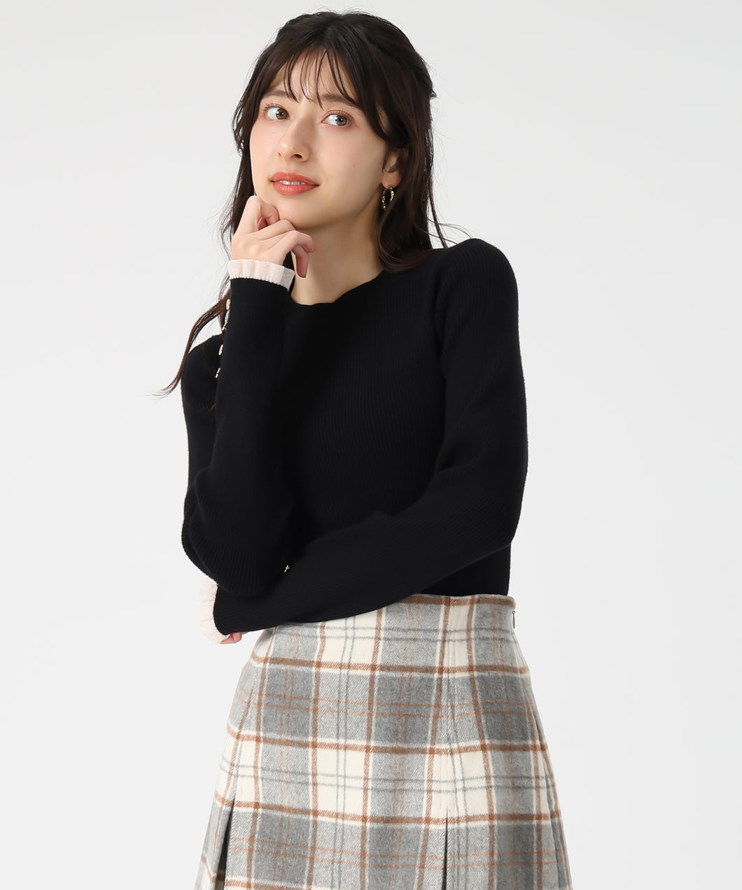 【予約販売/10月上旬発売予定】袖フリルボトルネックニット/TT548303
