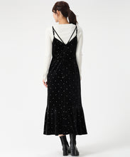 画像をギャラリービューアに読み込む, 【WEB限定予約販売/12月上旬発売予定】Vネックベロアキャミワンピース/MM547425
