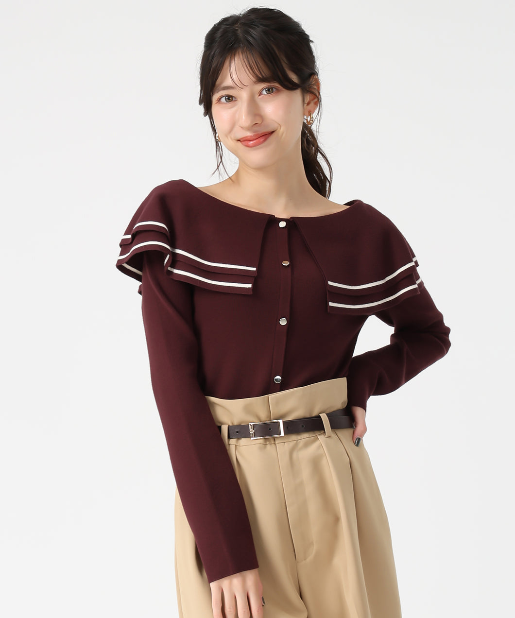 ビッグカラー配色ニット/TT538313