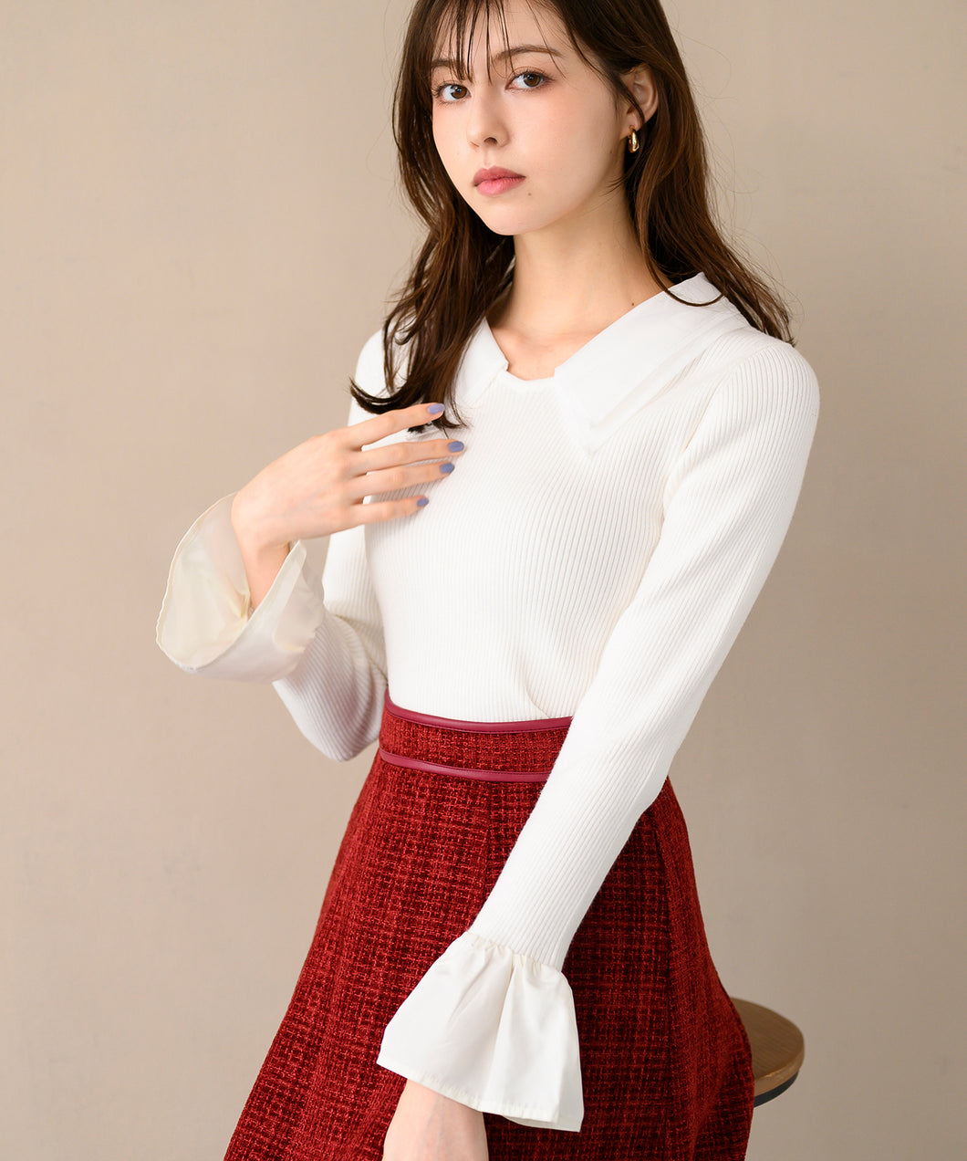 シアーダブル衿2wayニット/MM448309