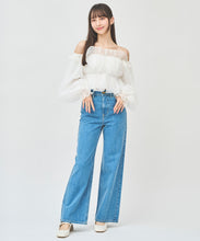 画像をギャラリービューアに読み込む, ラインストーンオフショルオーガンブラウス/TT518105
