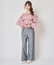 画像をギャラリービューアに読み込む, ラインストーンオフショルオーガンブラウス/TT518105
