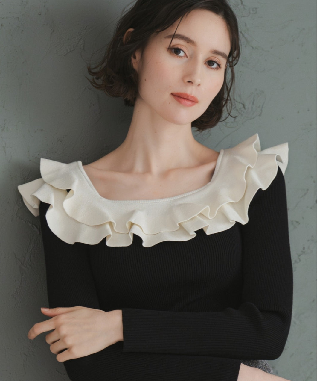 【再入荷】フリルカラーニット/TT538311