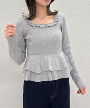 画像をギャラリービューアに読み込む, ペプラムボリューム袖ニット/TT548317

