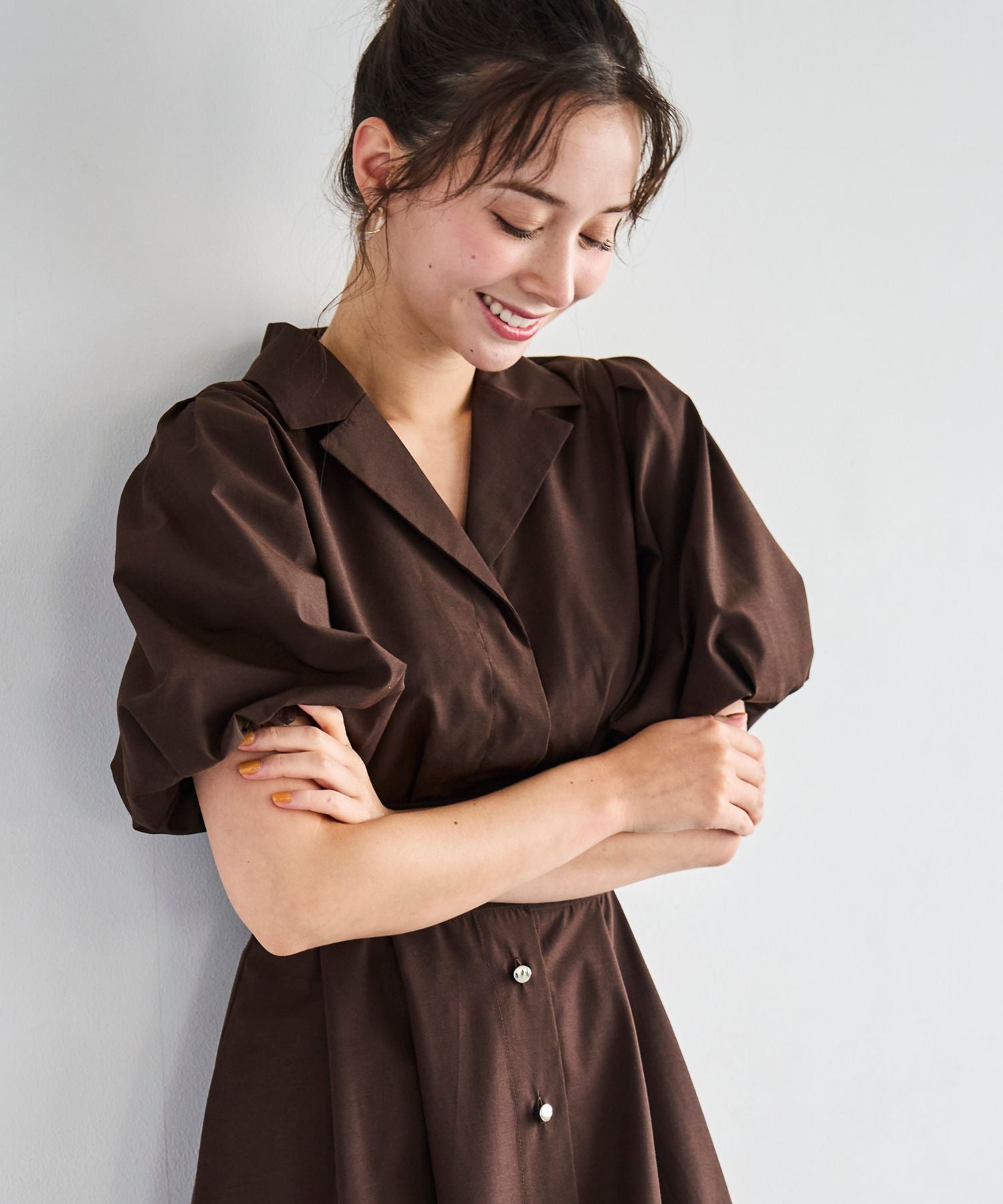 HGB-K304/未使用 DAISY LIN ワンピース パフスリーブ 40 黒 HGB-K304/未使用 DAISY LIN ワンピース パフスリーブ 40 黒