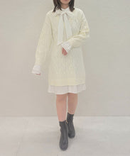画像をギャラリービューアに読み込む, 【予約販売/11月中旬発売予定】シャツレイヤードケーブルワンピース/TT547415
