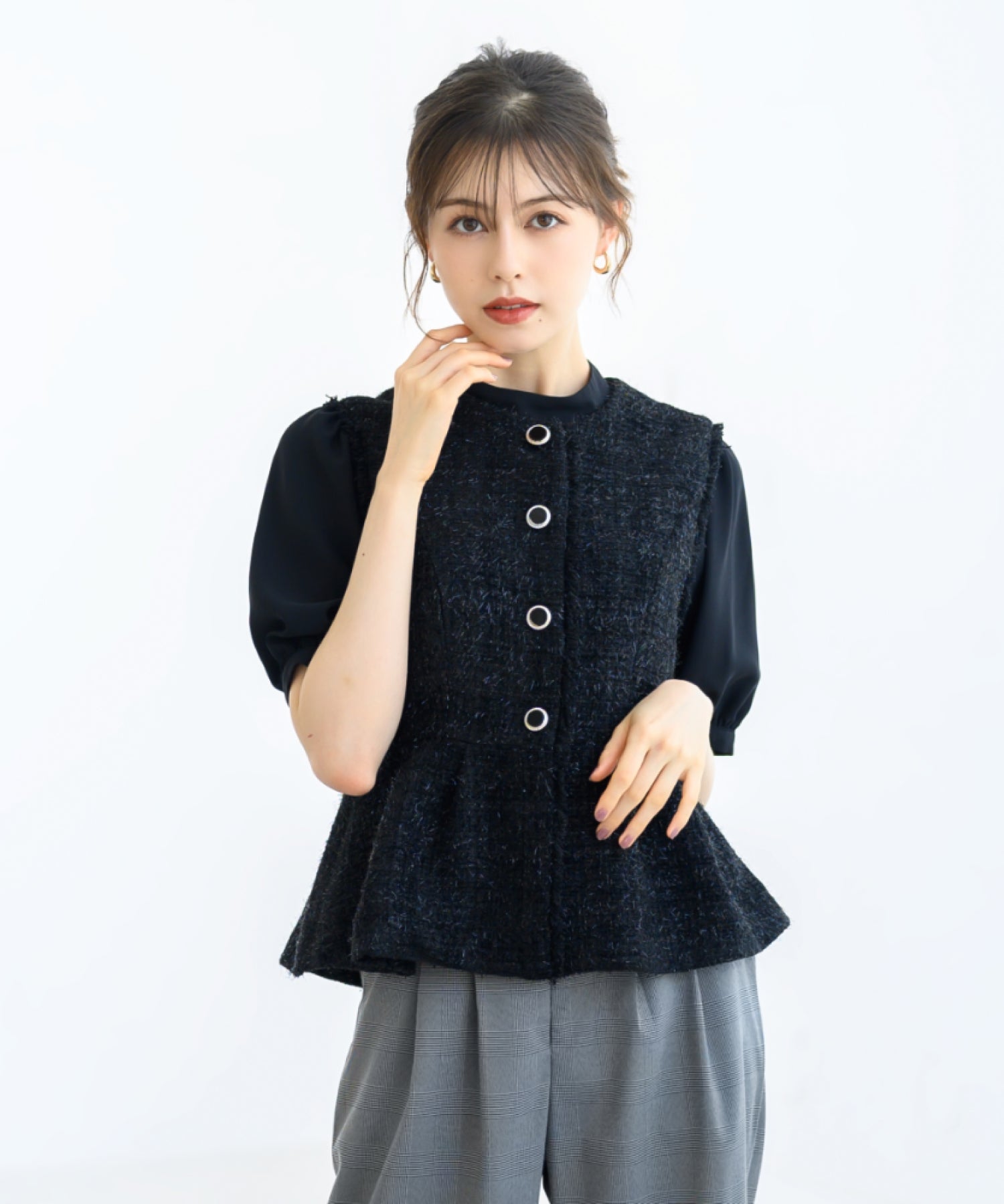美品　ミッシュマッシュ MISCH MASCH ツイードペプラムジレ　ベスト ツイードペプラムジレ/MM438504 – MISCH MASCH|31 Sons de mode
