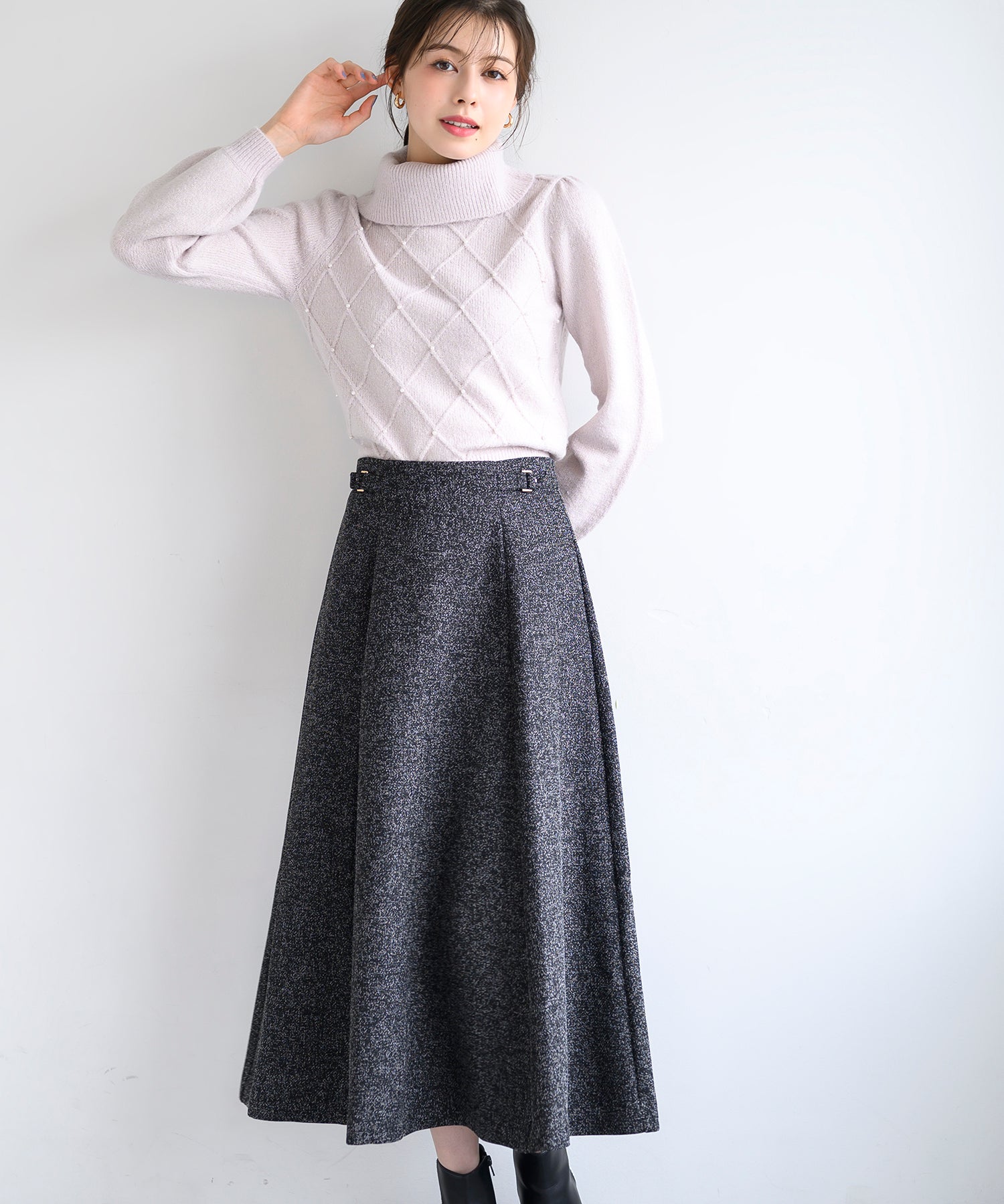 ラメフラッフィーダイヤ柄オフタートルニット/MM448323 – MISCH MASCH