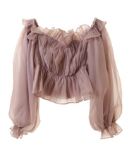 画像をギャラリービューアに読み込む, ラインストーンオフショルオーガンブラウス/TT518105
