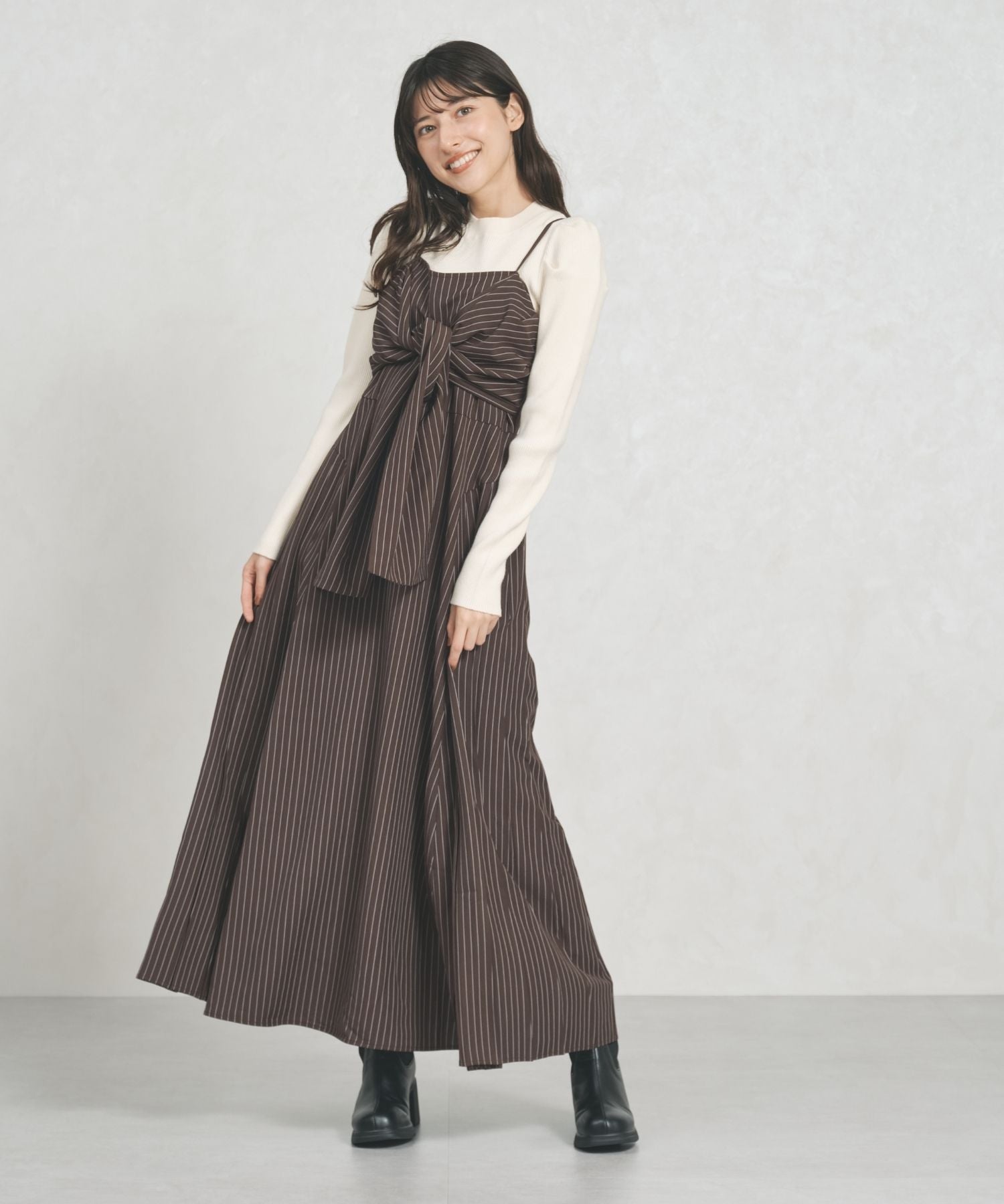 【未使用タグ付】45R ONEONE宝物　Мキャミ　ストライプ ストライプリボンキャミワンピース/TT557402 – MISCH MASCH|31 Sons de