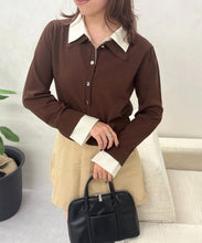 画像をギャラリービューアに読み込む, 一部店舗限定 レイヤード衿付きニット/TT558301
