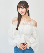 画像をギャラリービューアに読み込む, ラインストーンオフショルオーガンブラウス/TT518105
