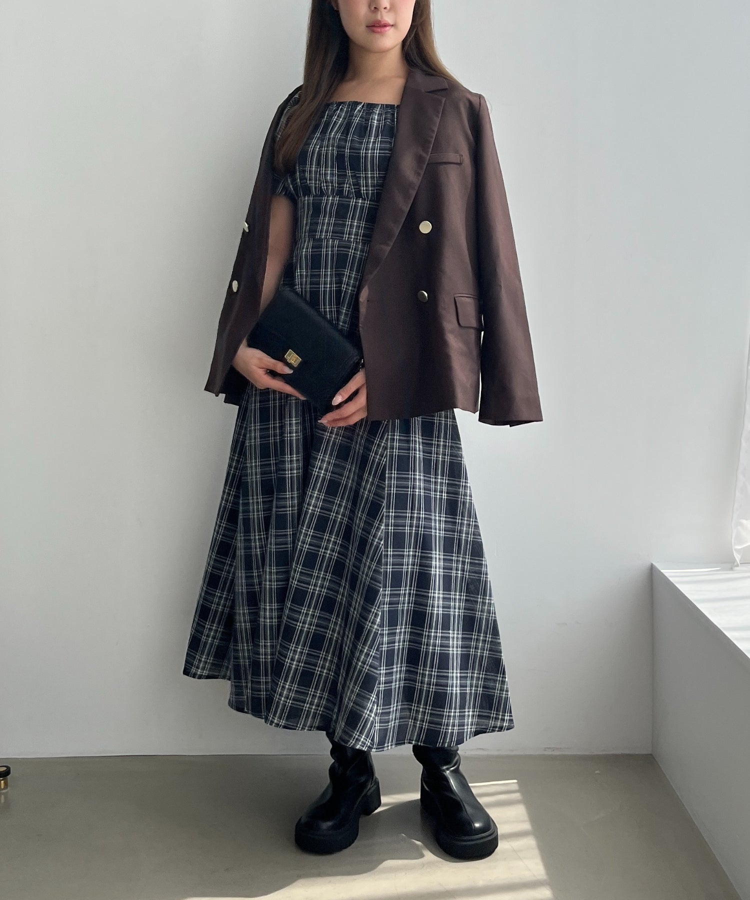 ★新品　マックスマーラ　フレアワンピース❤︎ブロックチェック　モチモチ伸縮 M L マックスマーラ ジャパン | 公式サイト