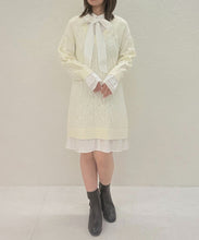画像をギャラリービューアに読み込む, 【予約販売/11月中旬発売予定】シャツレイヤードケーブルワンピース/TT547415
