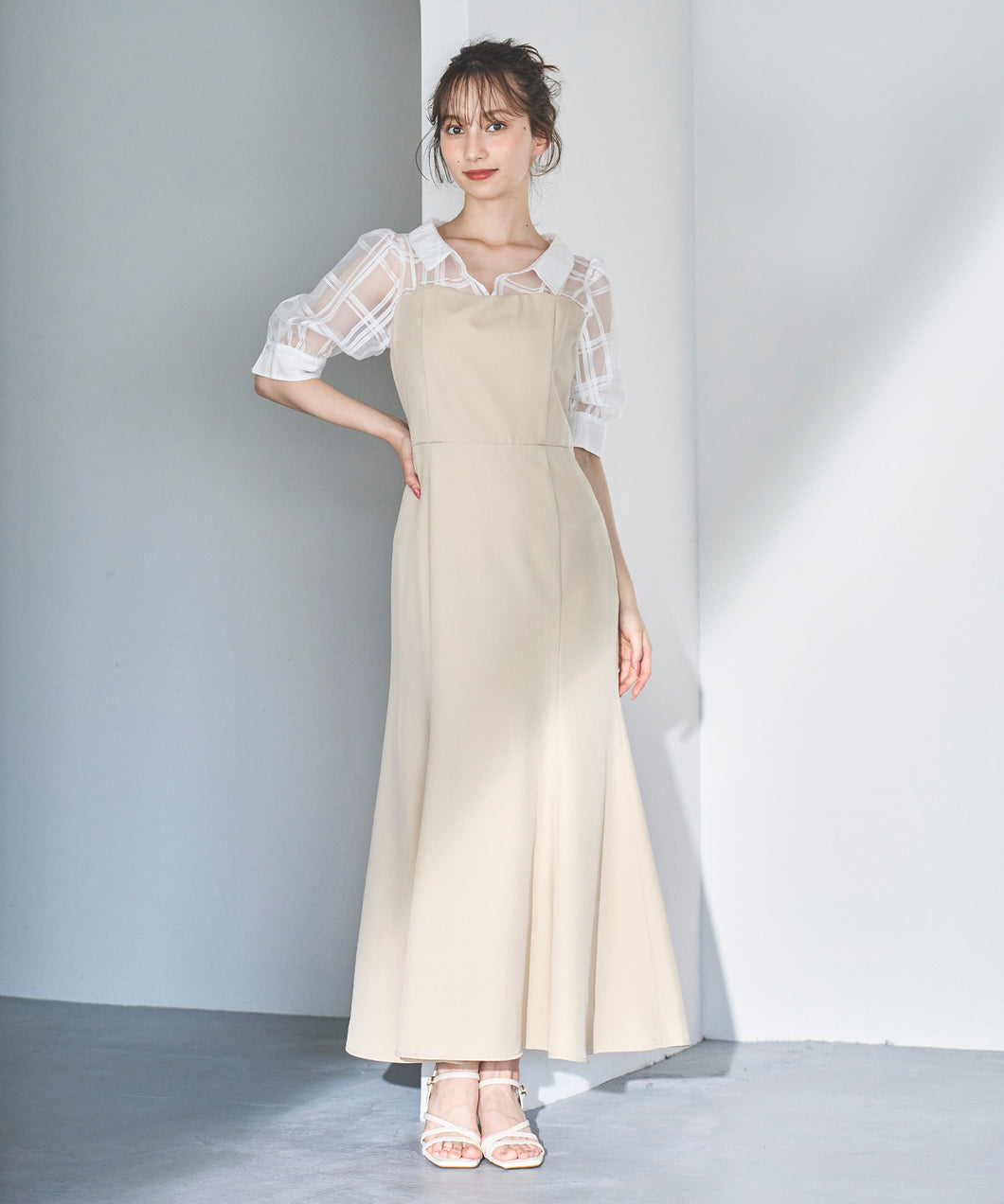 シアーチェックシャツドッキングベアワンピース/TT517421