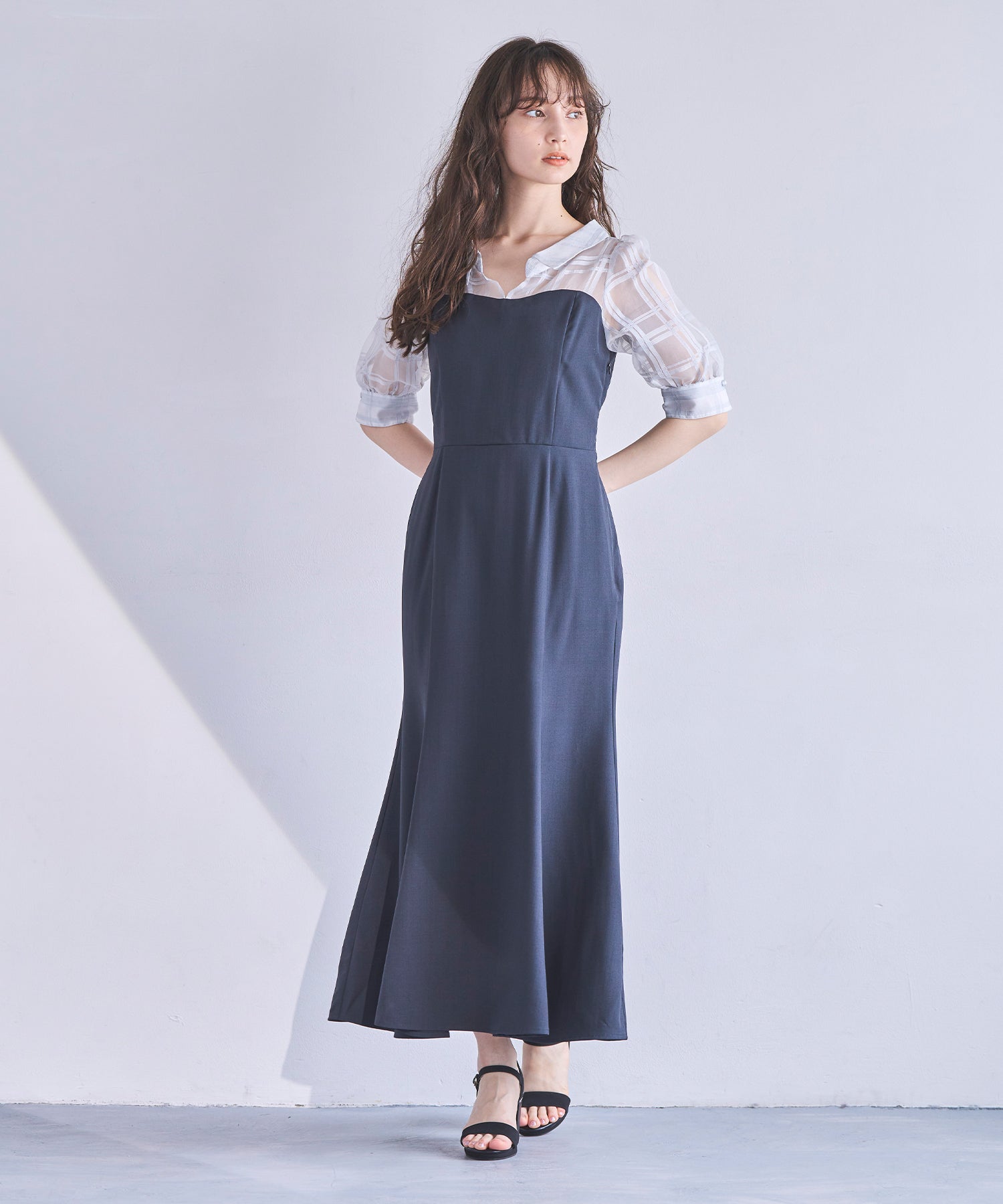 シアーチェックシャツドッキングベアワンピース/TT517421