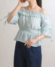 画像をギャラリービューアに読み込む, シャーリングフリルブラウス/TT628103
