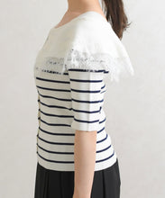 画像をギャラリービューアに読み込む, 【予約販売/3月下旬発売予定】レーストリミングビッグカラーニット/TT628302
