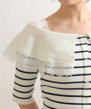 画像をギャラリービューアに読み込む, 【予約販売/3月下旬発売予定】レーストリミングビッグカラーニット/TT628302
