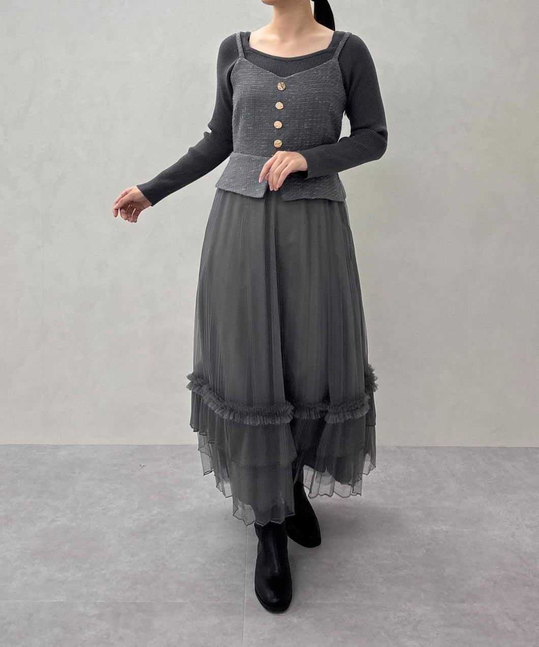 【予約販売/11月中旬発売予定】チュールキャミジャンスカ/TT547413