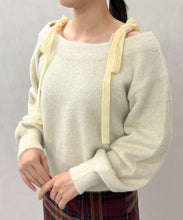 画像をギャラリービューアに読み込む, ベロア肩リボンふわふわニット/TT548318
