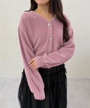 画像をギャラリービューアに読み込む, Vネックシャギーカーディガン/TT548402
