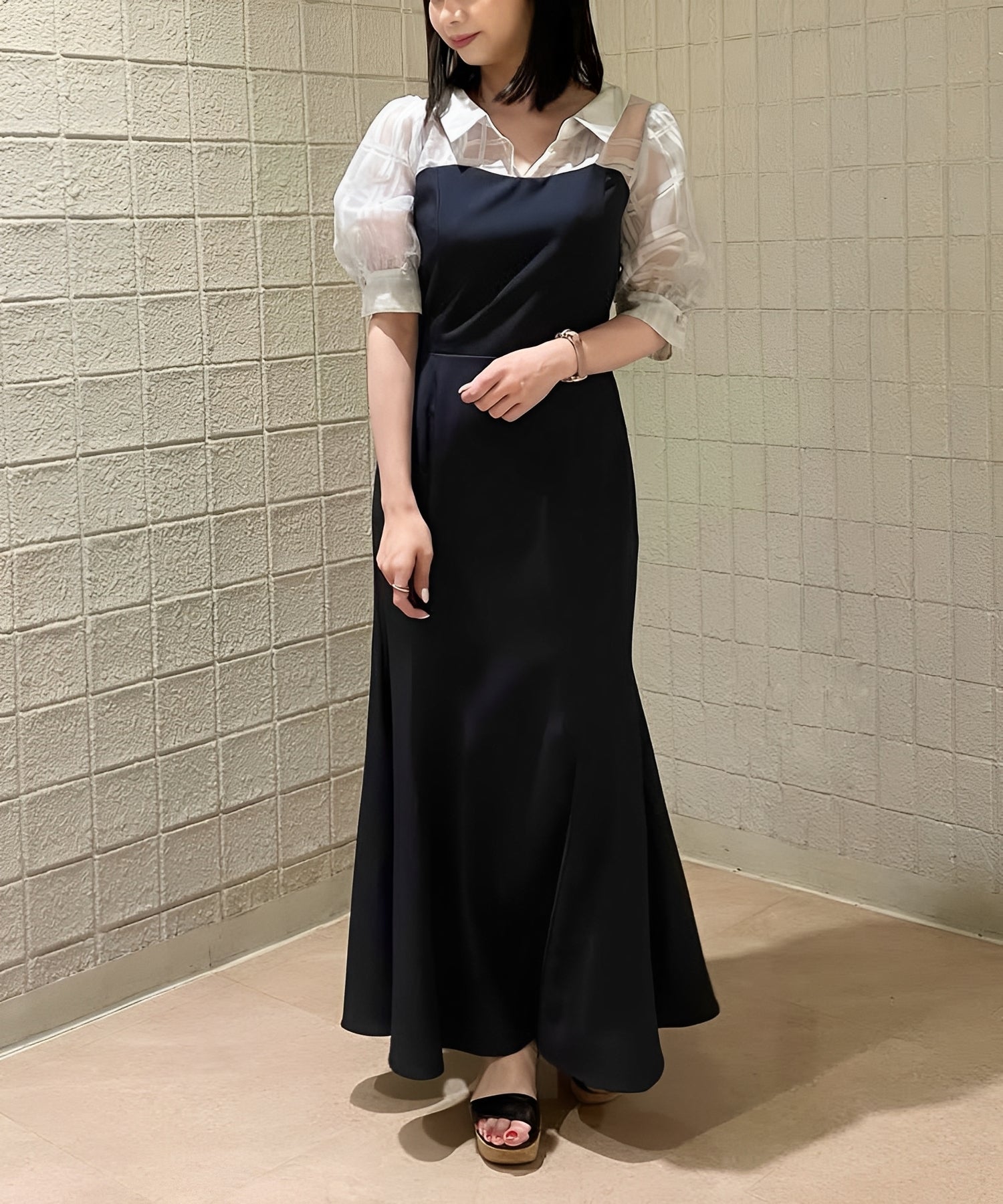 シアーチェックシャツドッキングベアワンピース/TT517421