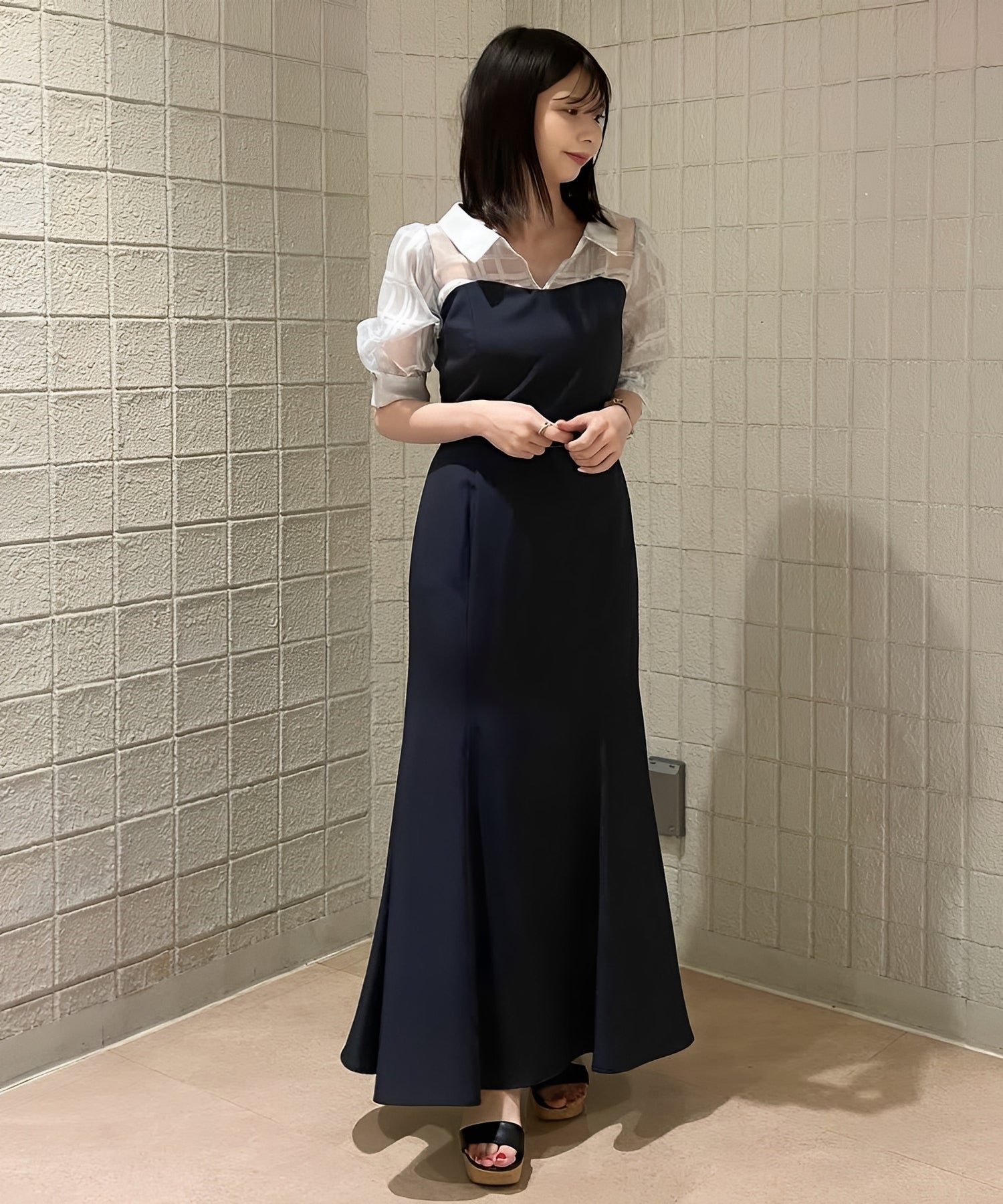 シアーチェックシャツドッキングベアワンピース/TT517421