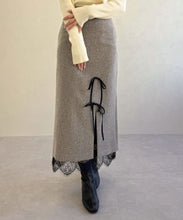 画像をギャラリービューアに読み込む, ネップツイードレーストリムスカート/TT547212
