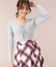 画像をギャラリービューアに読み込む, リボン編み上げ2wayニット/MM548302
