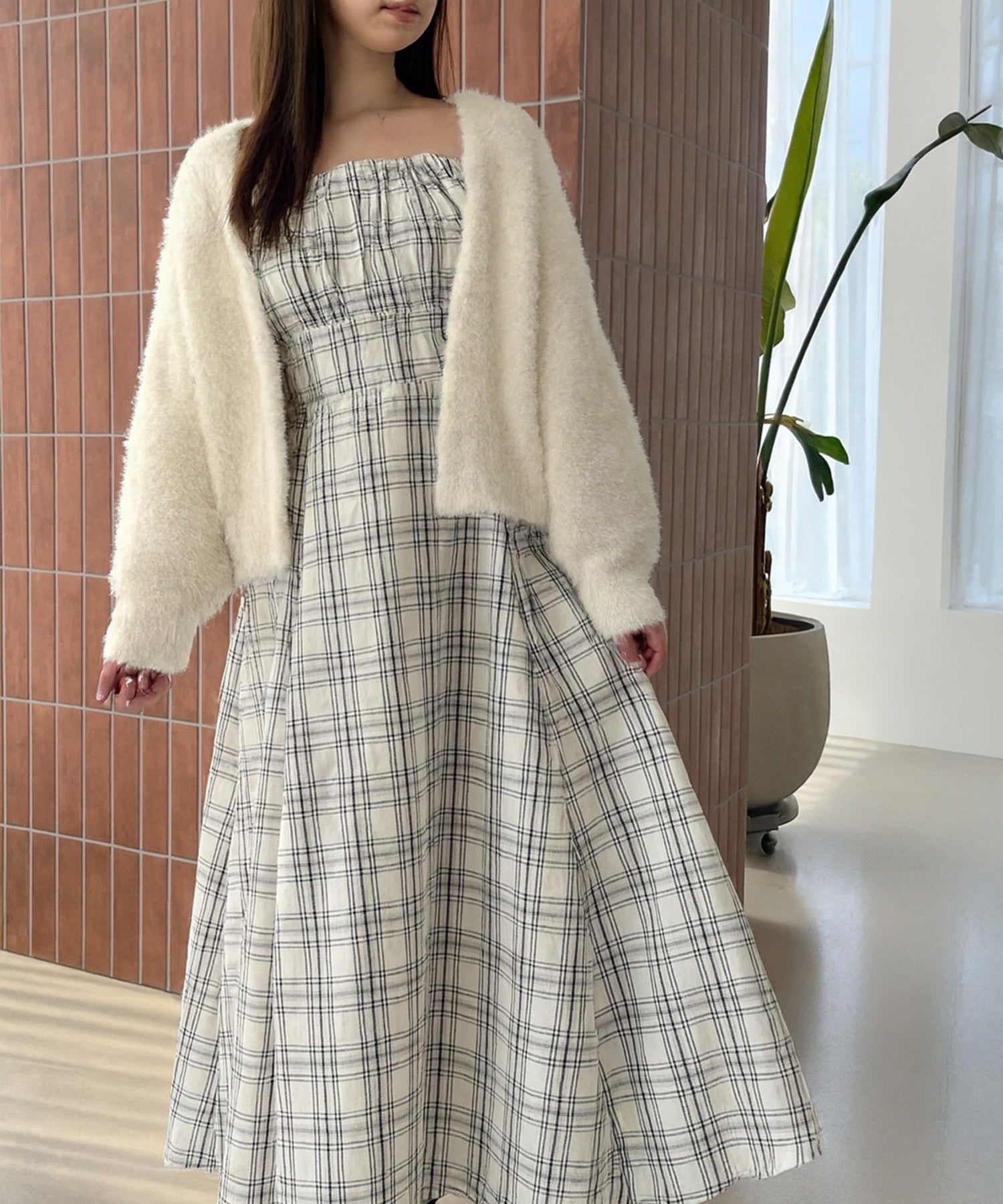 【Ⅿさま専用】　CFCL　ワンピース　★未使用★ 一部店舗限定 2wayオフショルチェックフレアワンピース/MM557410