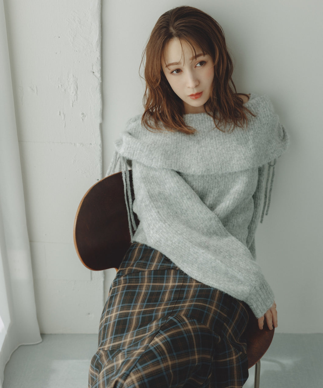 オフショルミドルゲージニット/TT548307