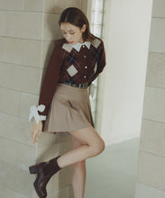 画像をギャラリービューアに読み込む, レイヤード襟アーガイルカーディガン/TT538406
