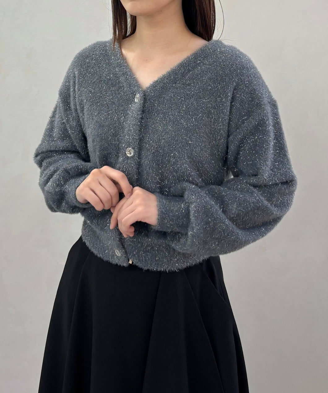 Vネックシャギーカーディガン/TT548402