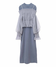画像をギャラリービューアに読み込む, チュールレイヤードニットワンピース/TT437414
