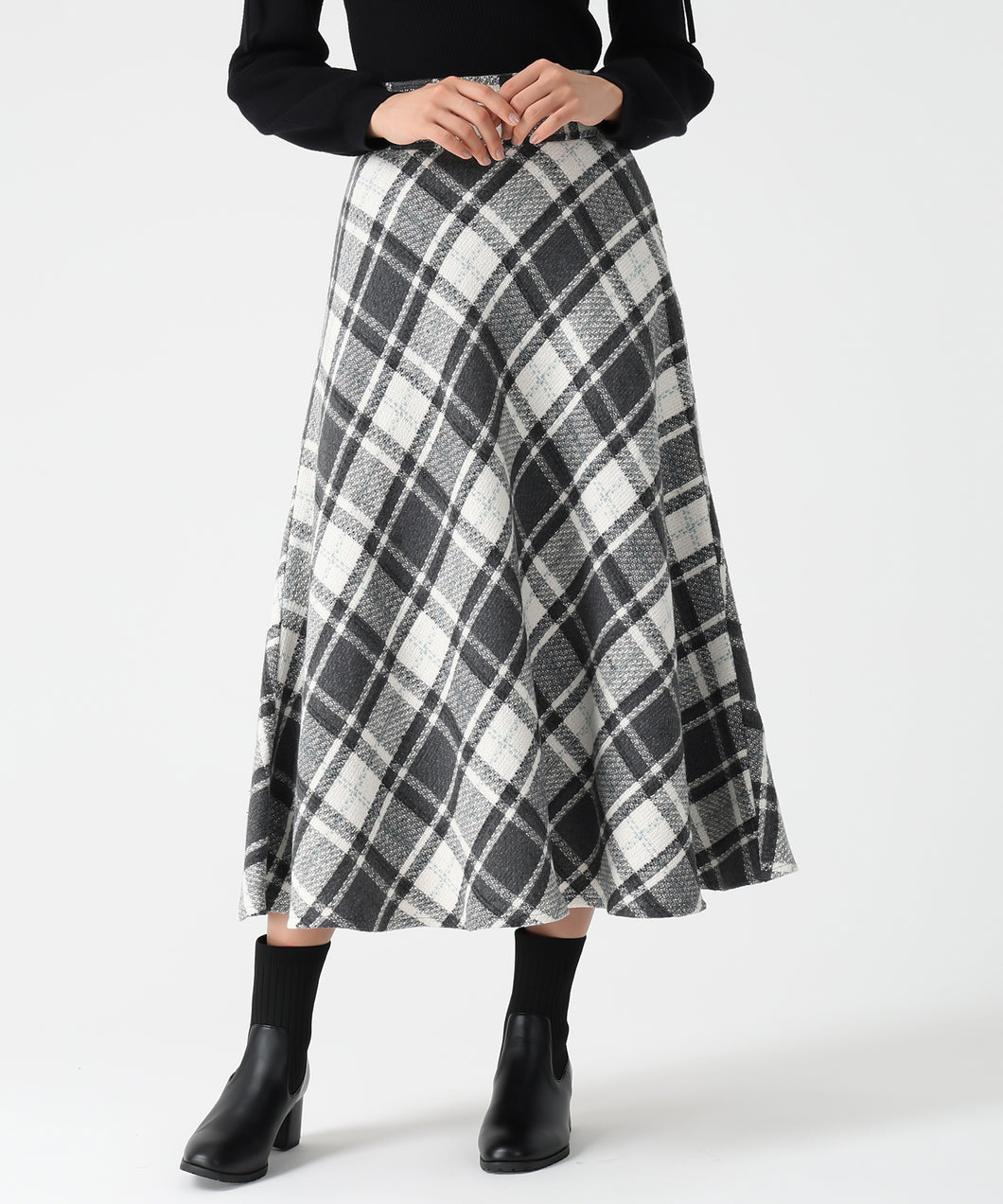 【WEB限定予約販売/11月上旬発売予定】ロービングチェックサーキュラースカート/MM547221