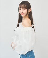 画像をギャラリービューアに読み込む, ラインストーンオフショルオーガンブラウス/TT518105
