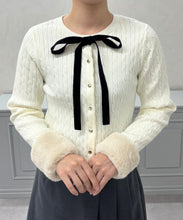 画像をギャラリービューアに読み込む, 【予約販売/12月上旬発売予定】ケーブルリボンカーディガン/TT548408
