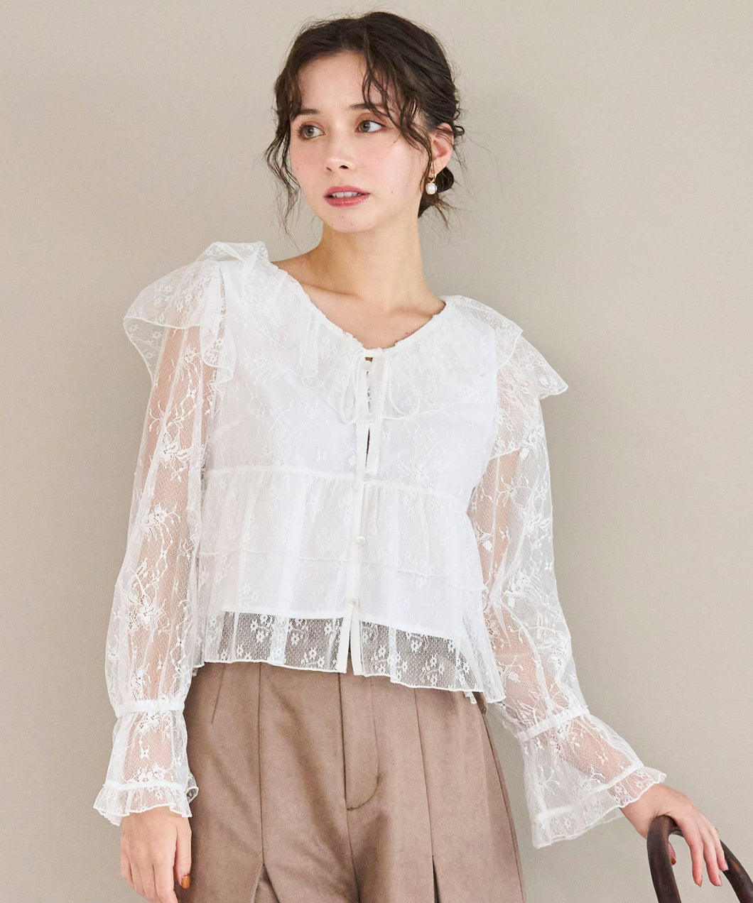 【予約販売/9下旬発売予定】アソートフリルリボンブラウス/TT538111