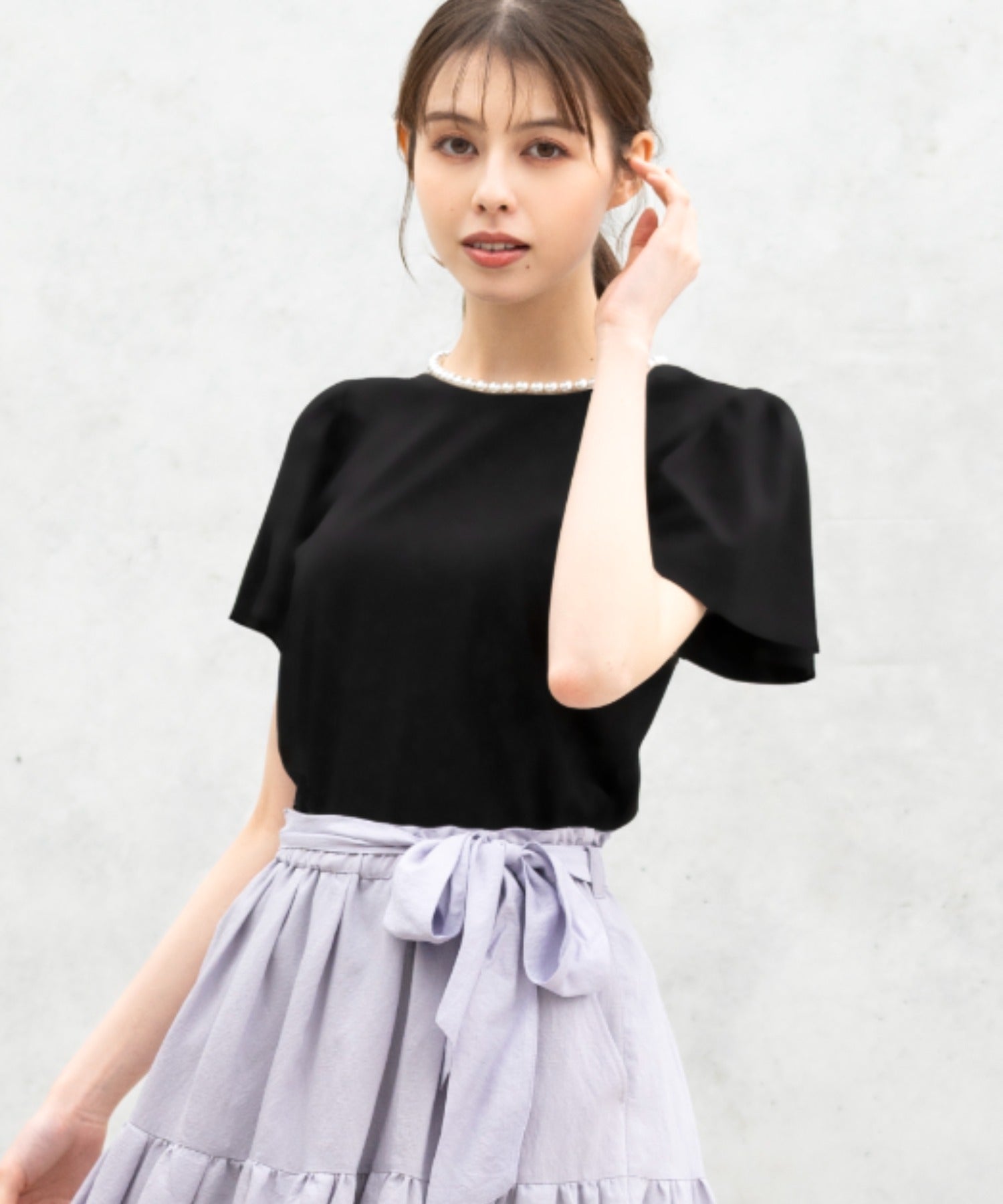 【期間限定価格】パールトリミングTシャツ/MM418201