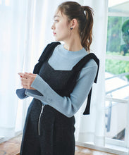 画像をギャラリービューアに読み込む, ベルベットリボン付きツイードサロペット/TT437401
