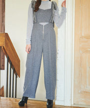 画像をギャラリービューアに読み込む, ベルベットリボン付きツイードサロペット/TT437401
