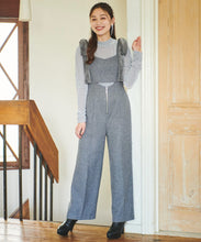 画像をギャラリービューアに読み込む, ベルベットリボン付きツイードサロペット/TT437401
