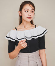 画像をギャラリービューアに読み込む, オフショルフリルリブニット/TT438331
