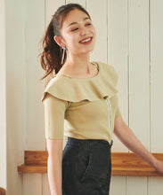 画像をギャラリービューアに読み込む, オフショルフリルリブニット/TT438331
