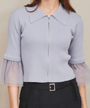 画像をギャラリービューアに読み込む, チュール袖ジップニット/TT438330
