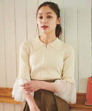 画像をギャラリービューアに読み込む, チュール袖ジップニット/TT438330
