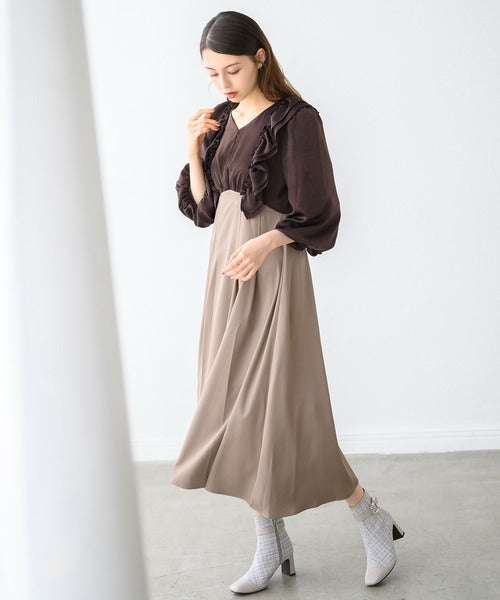 一部店舗限定アイテム】ラッフルコンビワンピース/MM437416 – MISCH